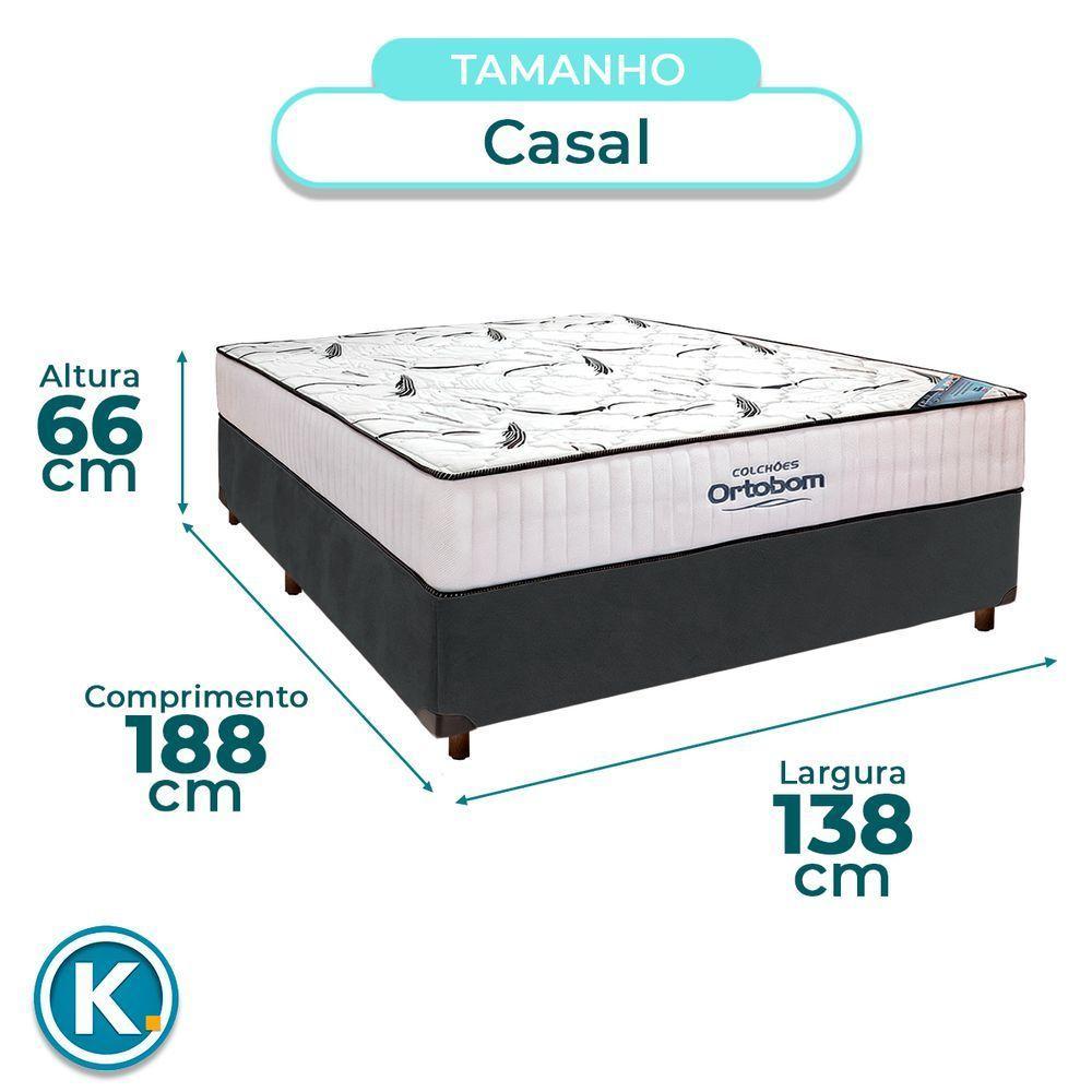 Cama Box Perola + Colchão Casal High Foam Ortobom - 3