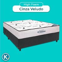 Cama Box Perola + Colchão Casal High Foam Ortobom
