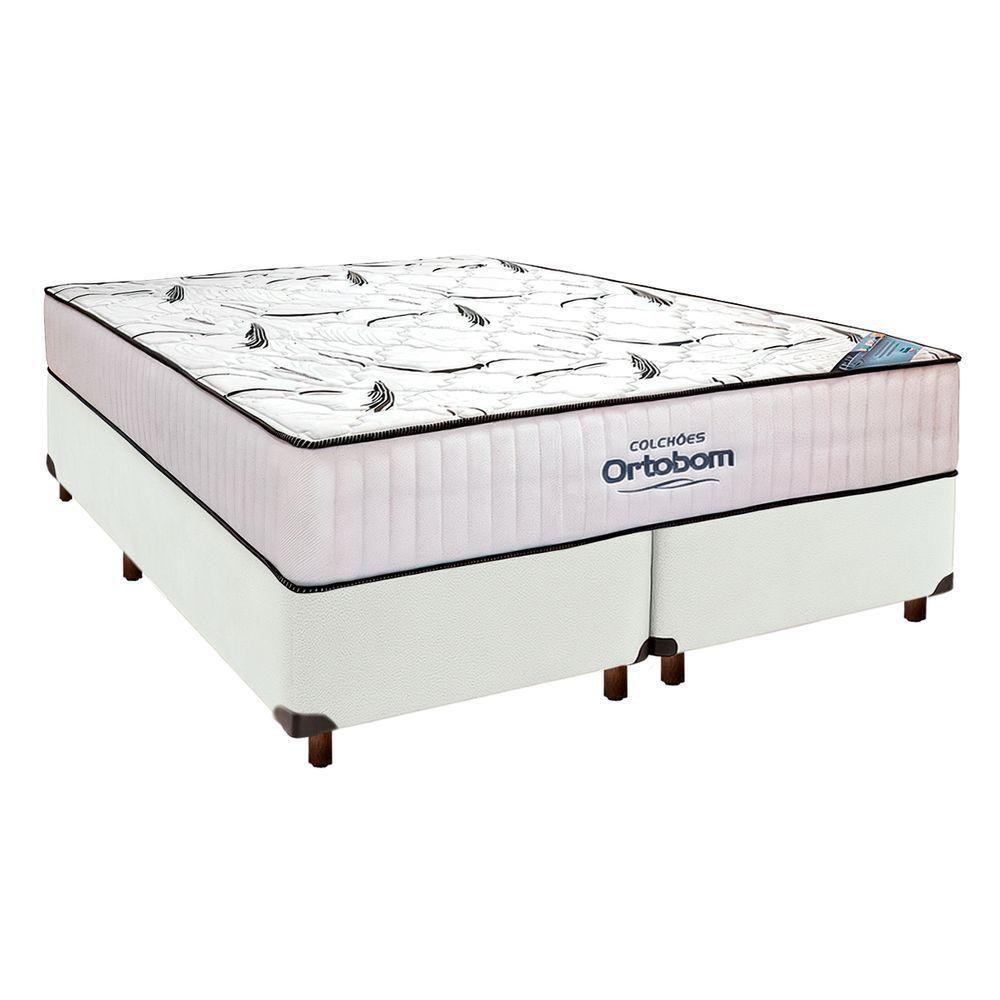 Cama Box Perola + Colchão Queen High Foam Ortobom - 1