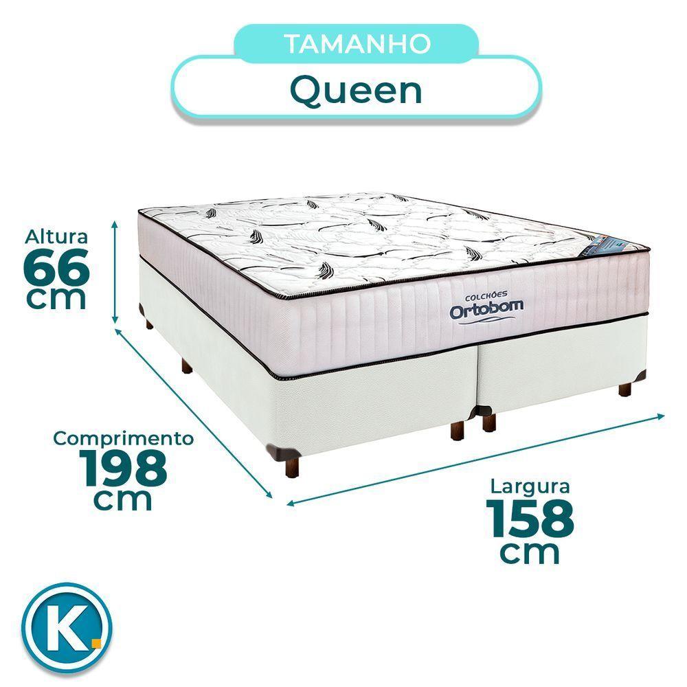 Cama Box Perola + Colchão Queen High Foam Ortobom - 3