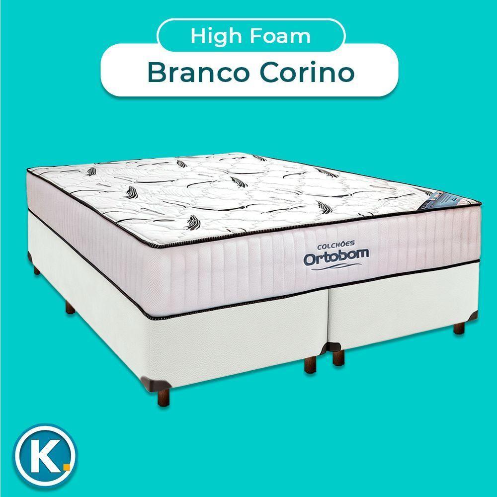 Cama Box Perola + Colchão Queen High Foam Ortobom - 4