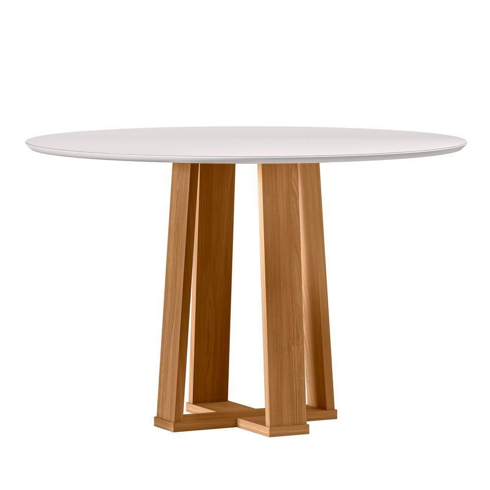 Conjunto Sala De Jantar Mesa Isabela 1,17m Com 6 Cadeiras Carol Ypê/off White/ln02 - New Ceval  - 3