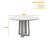 Conjunto Sala De Jantar Mesa Isabela 1,17m Com 6 Cadeiras Carol Ypê/off White/ln02 - New Ceval  - 5