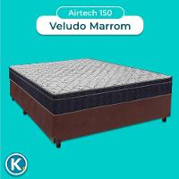 Cama Box Cinza + Colchão Casal Airtech 150 Ortobom - 2