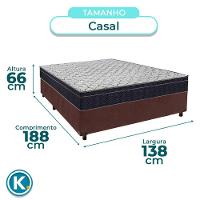 Cama Box Cinza + Colchão Casal Airtech 150 Ortobom - 5