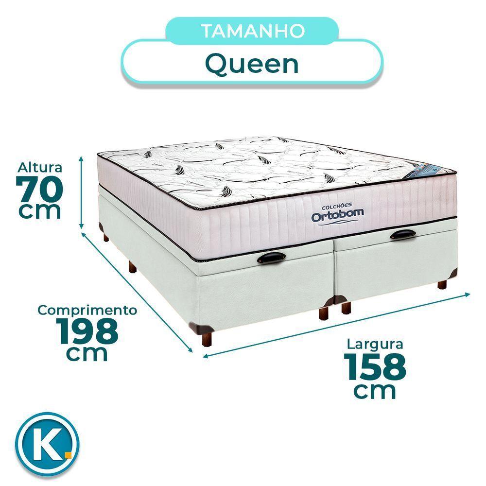 Box Bau Blindado Perola + Colchão Queen High Foam Ortobom - 4