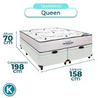 Box Bau Blindado Perola + Colchão Queen High Foam Ortobom