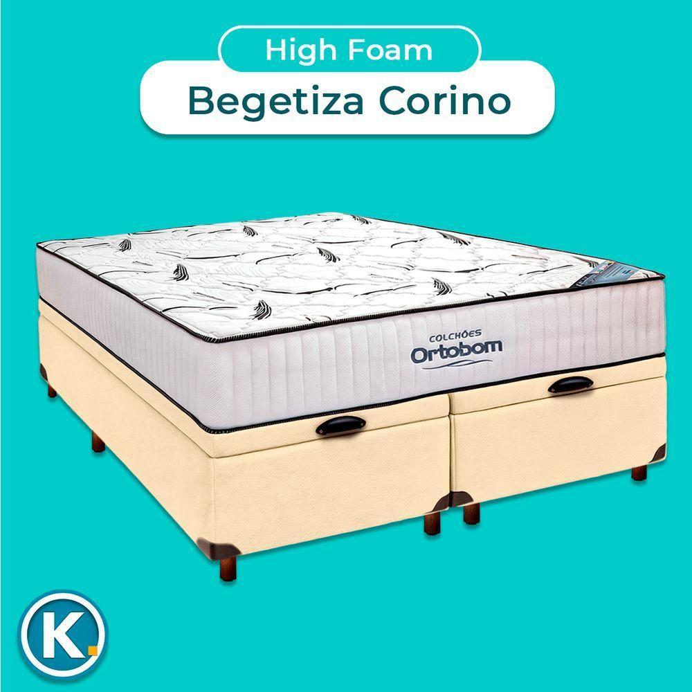 Box Bau Blindado Cinza + Colchão Queen High Foam Ortobom - 3