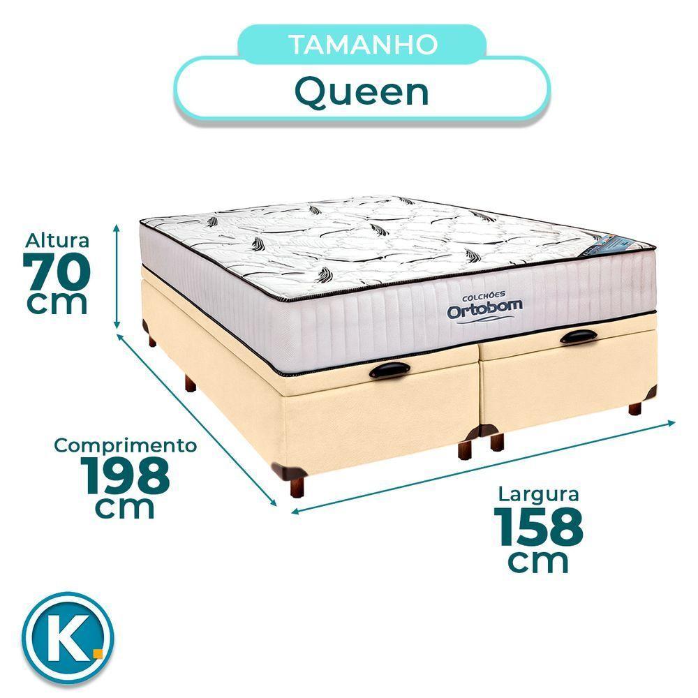 Box Bau Blindado Cinza + Colchão Queen High Foam Ortobom - 5