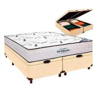Box Bau Blindado Cinza + Colchão Queen High Foam Ortobom - 1