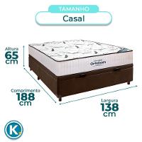 Box Bau Blindado Marrom + Colchão Casal High Foam Ortobom - 3