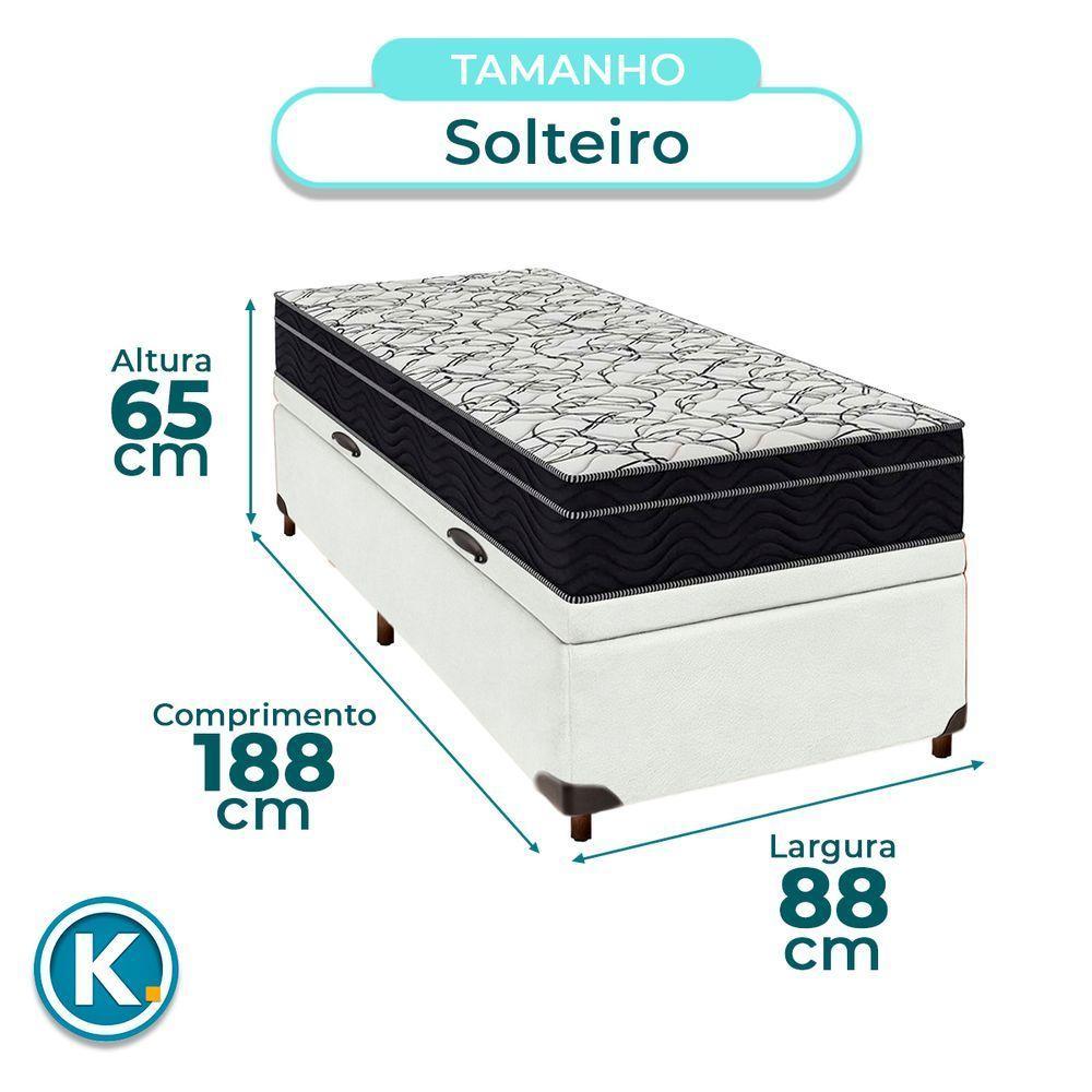 Bau Blindado Perola + Colchão Solteiro Airtech 150 Ortobom - 3