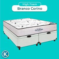 Box Bau Blindado Perola + Colchão Casal High Foam Ortobom