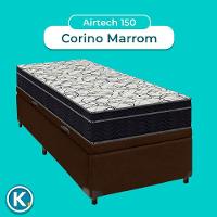 Bau Blindado Marrom + Colchão Solteiro Airtech 150 Ortobom