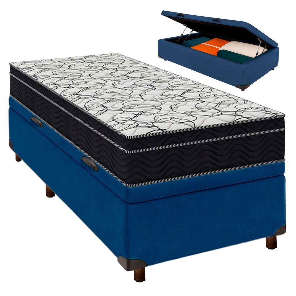 Cama Box Branco + Colchão Solteiro Airtech 150 Ortobom - 1