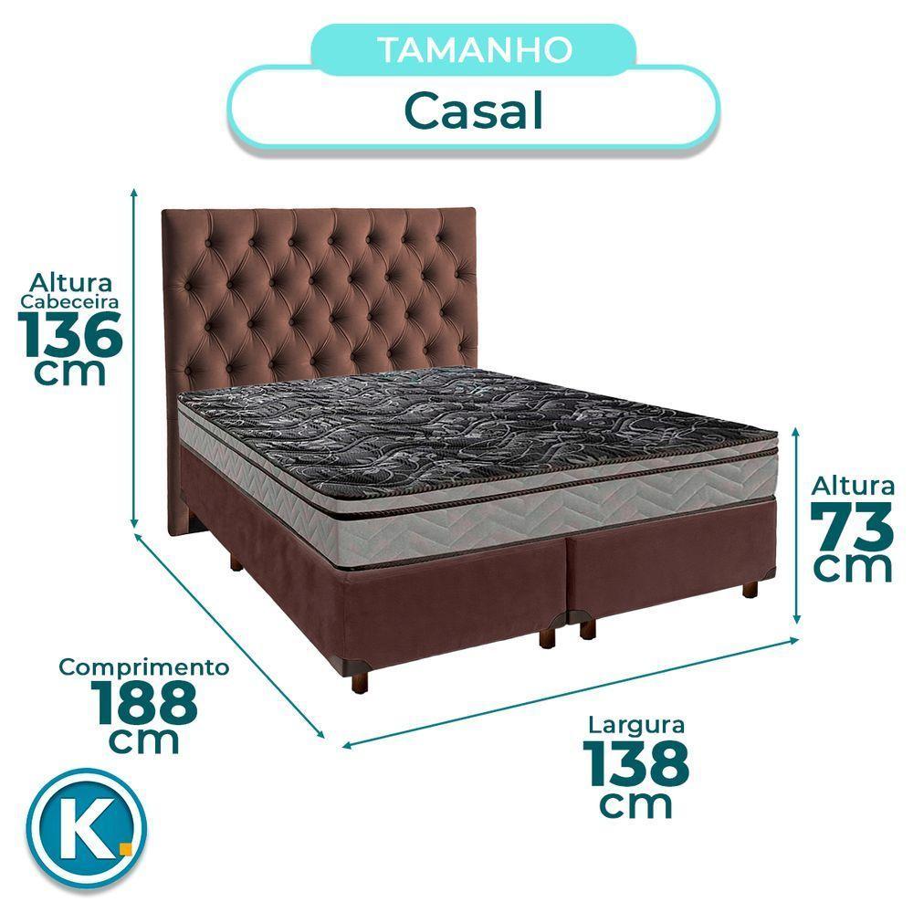 Cama Box + Colchão Casal D28 Conforto Paropas + Cabeceira Estofada - 3