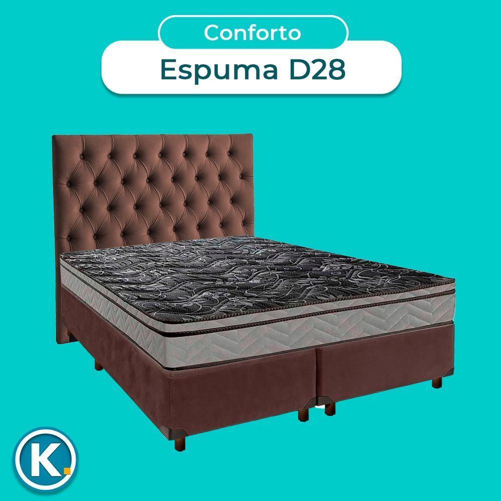 Cama Box + Colchão Casal D28 Conforto Paropas + Cabeceira Estofada - 4