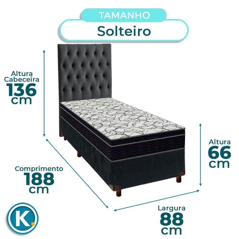 Box Bau Blindado Marrom + Colchão Casal High Foam Ortobom - 3