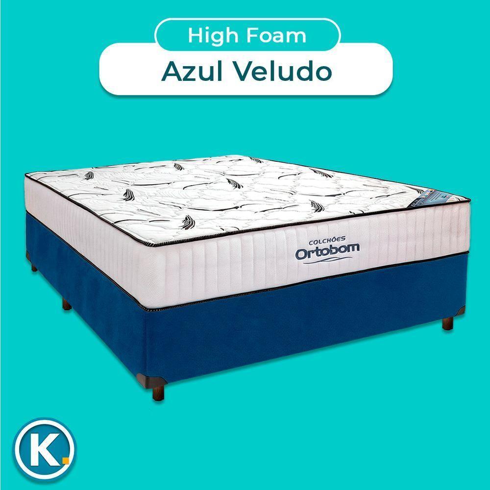 Cama Box Marrom + Colchão Casal High Foam Ortobom - 4