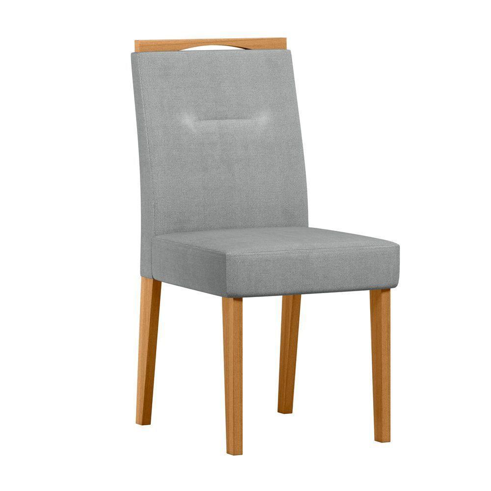 Conjunto Sala De Jantar Mesa 1,20 Veneza Com 4 Cadeiras Lectus Ypê/off White/ln02 - New Ceval - 2