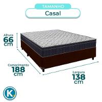 Cama Box Azul + Colchão Casal Airtech 150 Ortobom - 3