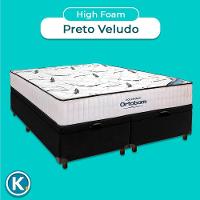 Cama Box Marrom + Colchão Queen High Foam Ortobom