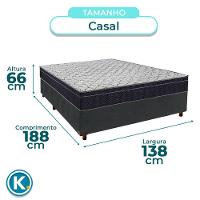 Cama Box Perola + Colchão Casal Airtech 150 Ortobom - 2