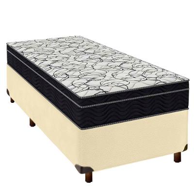 Cama Box Cinza + Colchão Solteiro Airtech 150 Ortobom