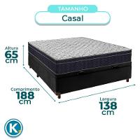 Cama Box Marrom + Colchão Casal Airtech 150 Ortobom - 3