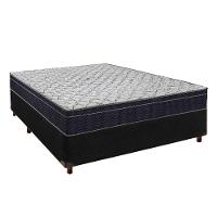 Cama Box Preto + Colchão Casal Airtech 150 Ortobom - 1