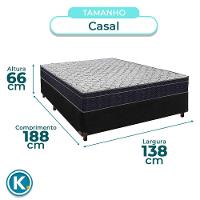 Cama Box Preto + Colchão Casal Airtech 150 Ortobom - 3