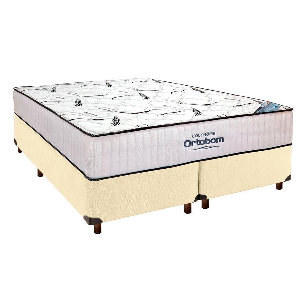 Cama Box Cinza + Colchão Queen High Foam Ortobom - 1