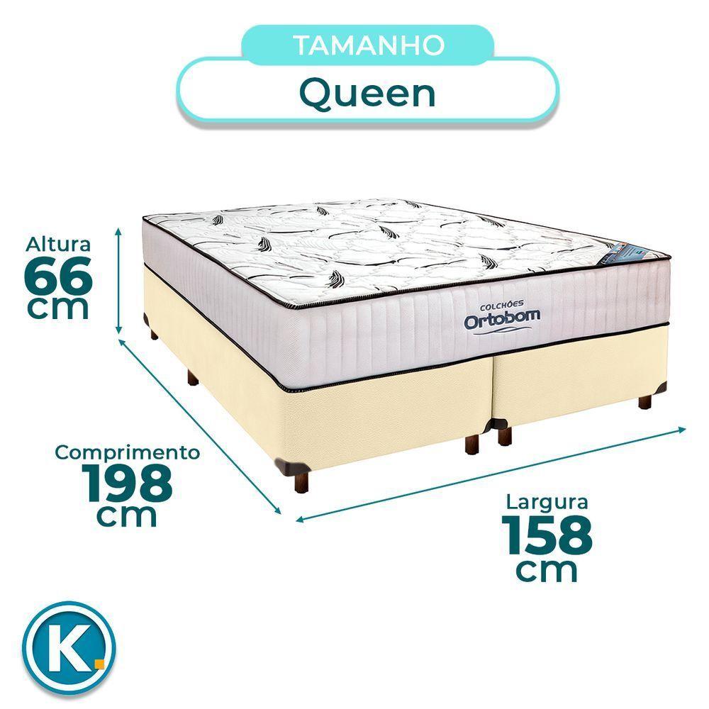 Cama Box Cinza + Colchão Queen High Foam Ortobom - 4