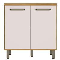 Balcão De Cozinha 80cm 2 Portas Com Tampo Criare Freijó/off Acetinado - Poliman - 1