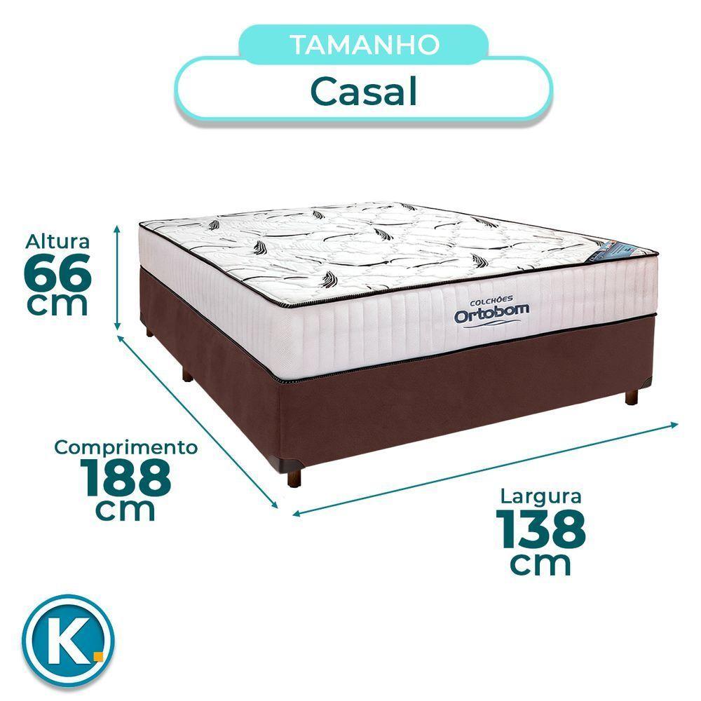 Cama Box Cinza + Colchão Casal High Foam Ortobom - 3