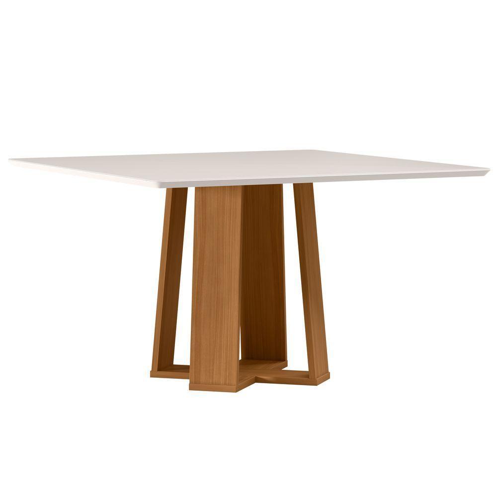 Conjunto Sala De Jantar Mesa Valência 1,35 Com Tampo Giratório E 6 Cadeiras Ana Ypê/off White/ln02 - New Ceval - 3