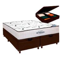 Cama Box Bau Azul + Colchão Casal High Foam Ortobom - 1