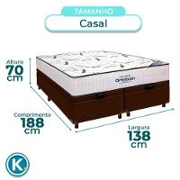 Cama Box Bau Azul + Colchão Casal High Foam Ortobom - 3