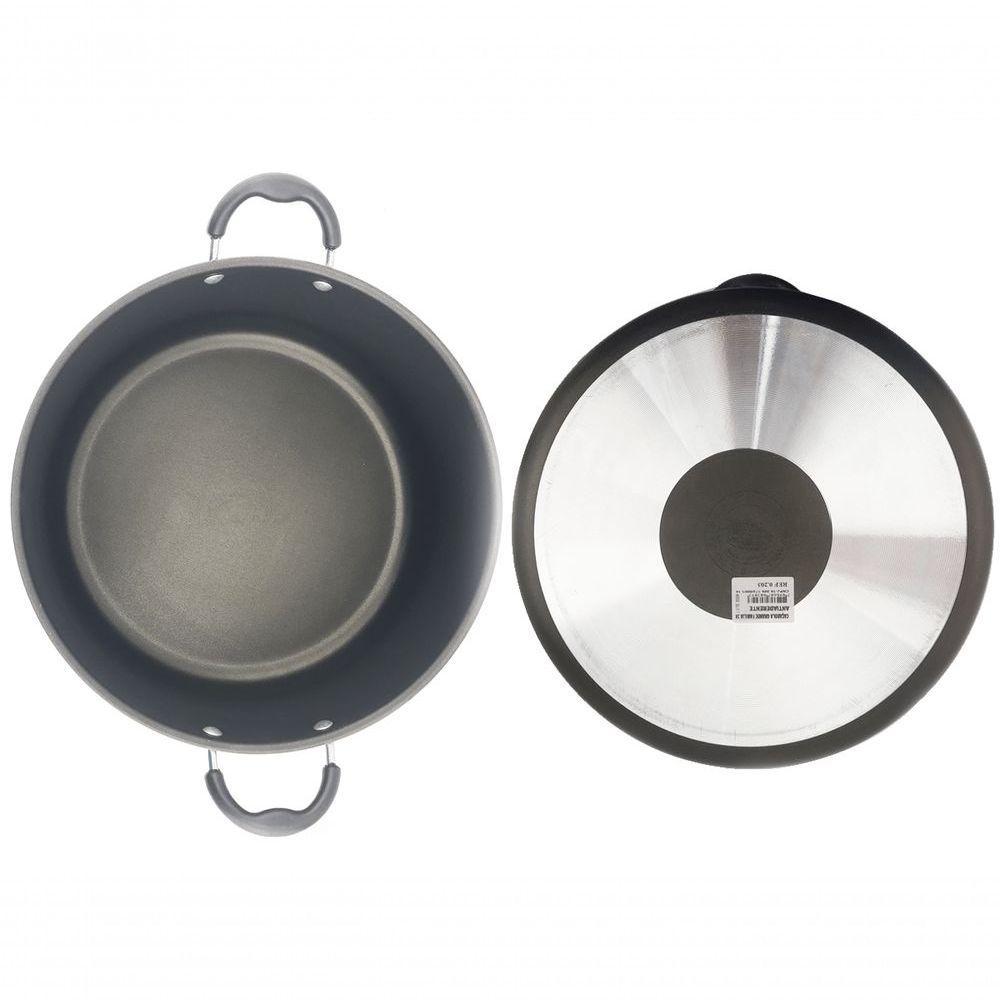 Panela Caçarola Grande Família Aderente com Tampa de Vidro - 5