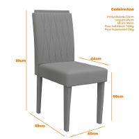 Conjunto Sala De Jantar Mesa Anitta 1,60m Com 6 Cadeiras Ana Ypê/off White/ln02 - New Ceval - 6