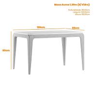 Mesa De Jantar Para 4 Lugares 1,20m Tampo Mdf Aurea Ypê - New Ceval - 3