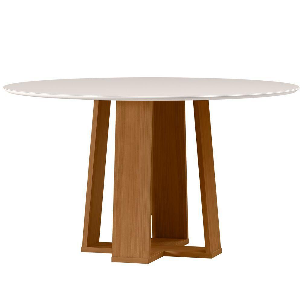 Conjunto Sala De Jantar Mesa Isabela 1,35m Com Tampo Giratório E 6 Cadeiras Amanda Ypê/off White/ja03 - New Ceval - 3