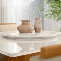 Conjunto Sala De Jantar Mesa Isabela 1,35m Com Tampo Giratório E 6 Cadeiras Amanda Ypê/off White/ja03 - New Ceval - 5