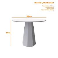 Conjunto Sala De Jantar Mesa Isis 1,00m Tampo Em Mdf Com 4 Cadeiras Carol Ypê/ja01 - New Ceval  - 5