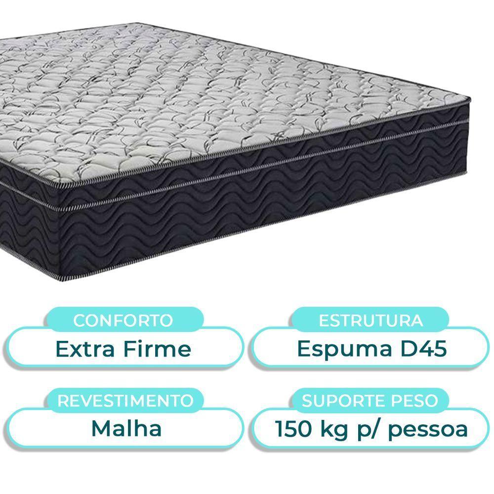 Cama Box Azul + Colchão Casal Airtech 150 Ortobom - 2