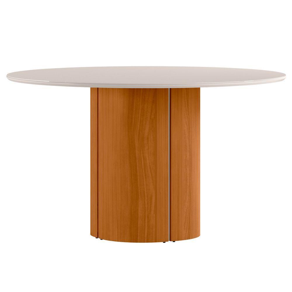 Conjunto Sala De Jantar Mesa Serena 1,35m Com 6 Cadeiras Serena Ypê/off White/friso Off White/al03 - New Ceval  - 3