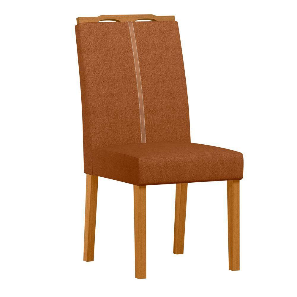 Conjunto Sala De Jantar Mesa Serena 1,35m Com 6 Cadeiras Serena Ypê/off White/friso Off White/al03 - New Ceval  - 4