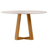 Conjunto Sala De Jantar Mesa Vitoria 1,35 Com Tampo Giratório E 6 Cadeiras Sarah Ypê/off White/ln05 - New Ceval  - 3