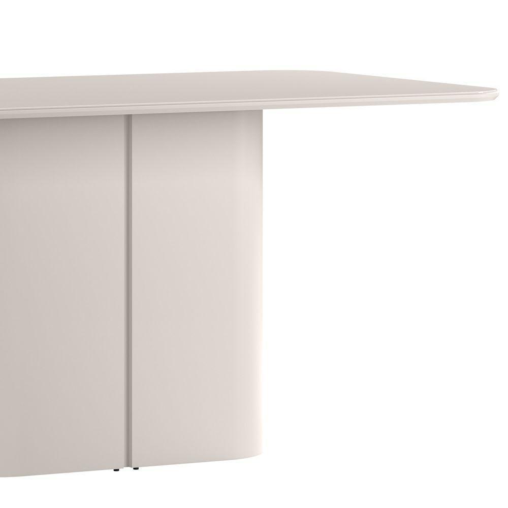 Mesa De Jantar Para 8 Lugares 180cm Tampo Mdf Com Vidro Serena Off White - New Ceval - 2