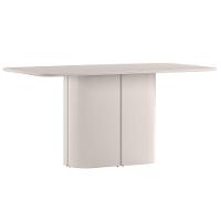 Mesa De Jantar Para 8 Lugares 180cm Tampo Mdf Com Vidro Serena Off White - New Ceval - 1